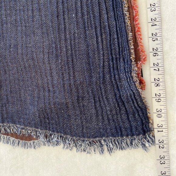 Zara Colorblock Woven Scarf With Fringe Edges 32x70 Inches 1K - Picture 6 of 10